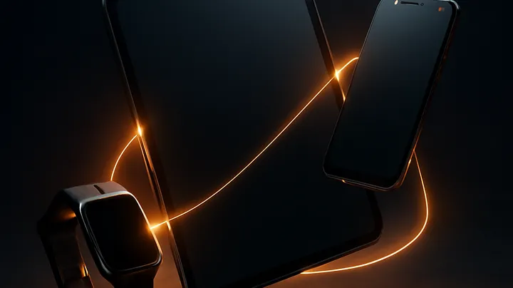 3666BE COM Multiple devices floating in harmony